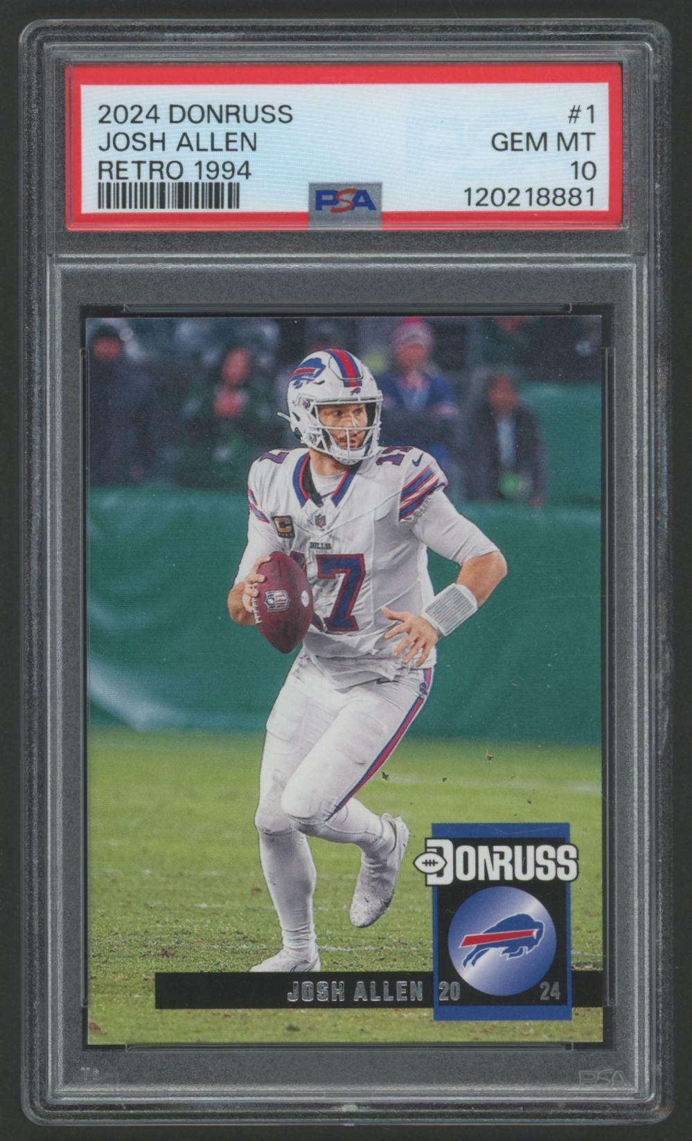 Josh Allen 2024 Donruss Retro / 1994 #1 (PSA 10) at PristineAuction.com Josh Allen 2024 Donruss Retro / 1994 #1 (PSA 10) at PristineAuction.com