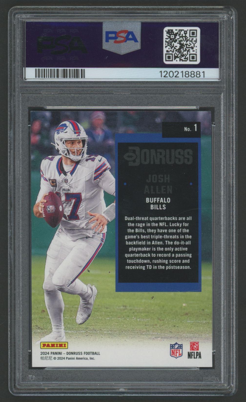 Josh Allen 2024 Donruss Retro / 1994 #1 (PSA 10) at PristineAuction.com Josh Allen 2024 Donruss Retro / 1994 #1 (PSA 10) at PristineAuction.com