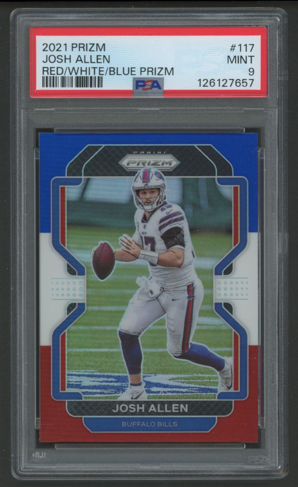 Josh Allen 2021 Panini Prizm Red White Blue #117 (PSA 9) at PristineAuction.com Josh Allen 2021 Panini Prizm Red White Blue #117 (PSA 9) at PristineAuction.com