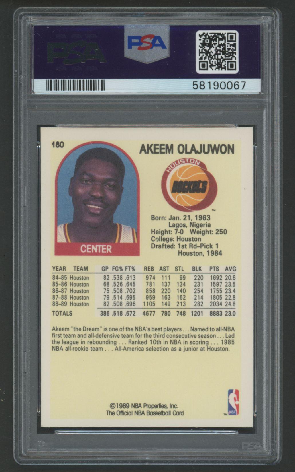 Hakeem Olajuwon 1989 Hoops #180 (PSA 10) at PristineAuction.com Hakeem Olajuwon 1989 Hoops #180 (PSA 10) at PristineAuction.com