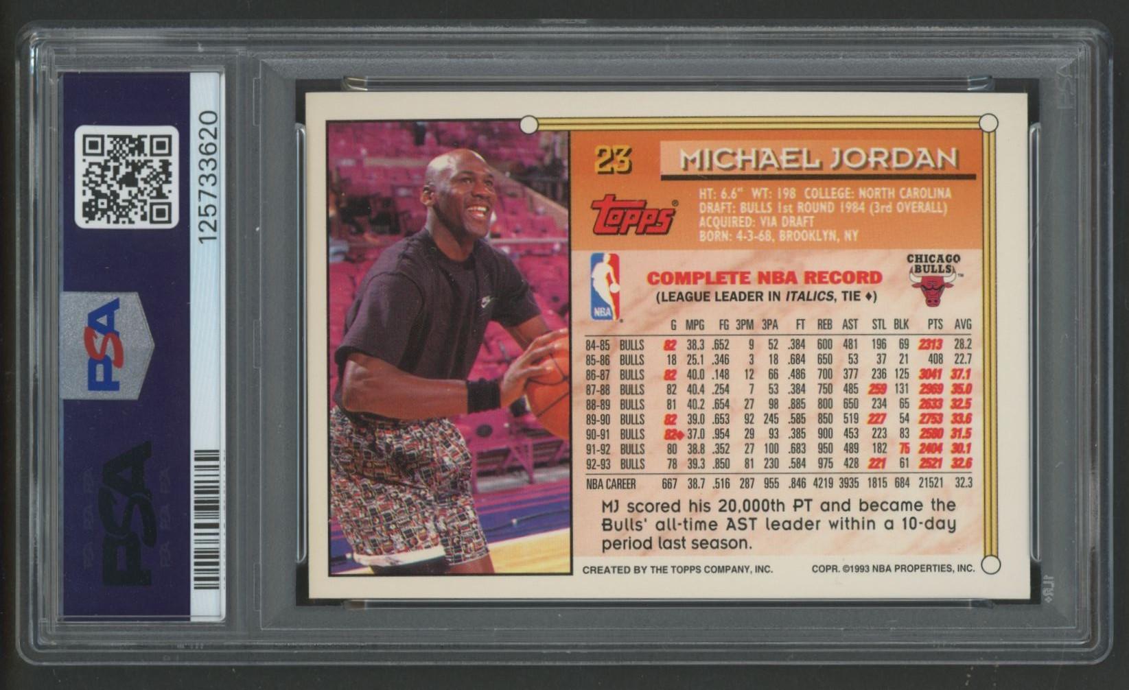 Michael Jordan 1993 Topps #23 (PSA 9) at PristineAuction.com Michael Jordan 1993 Topps #23 (PSA 9) at PristineAuction.com