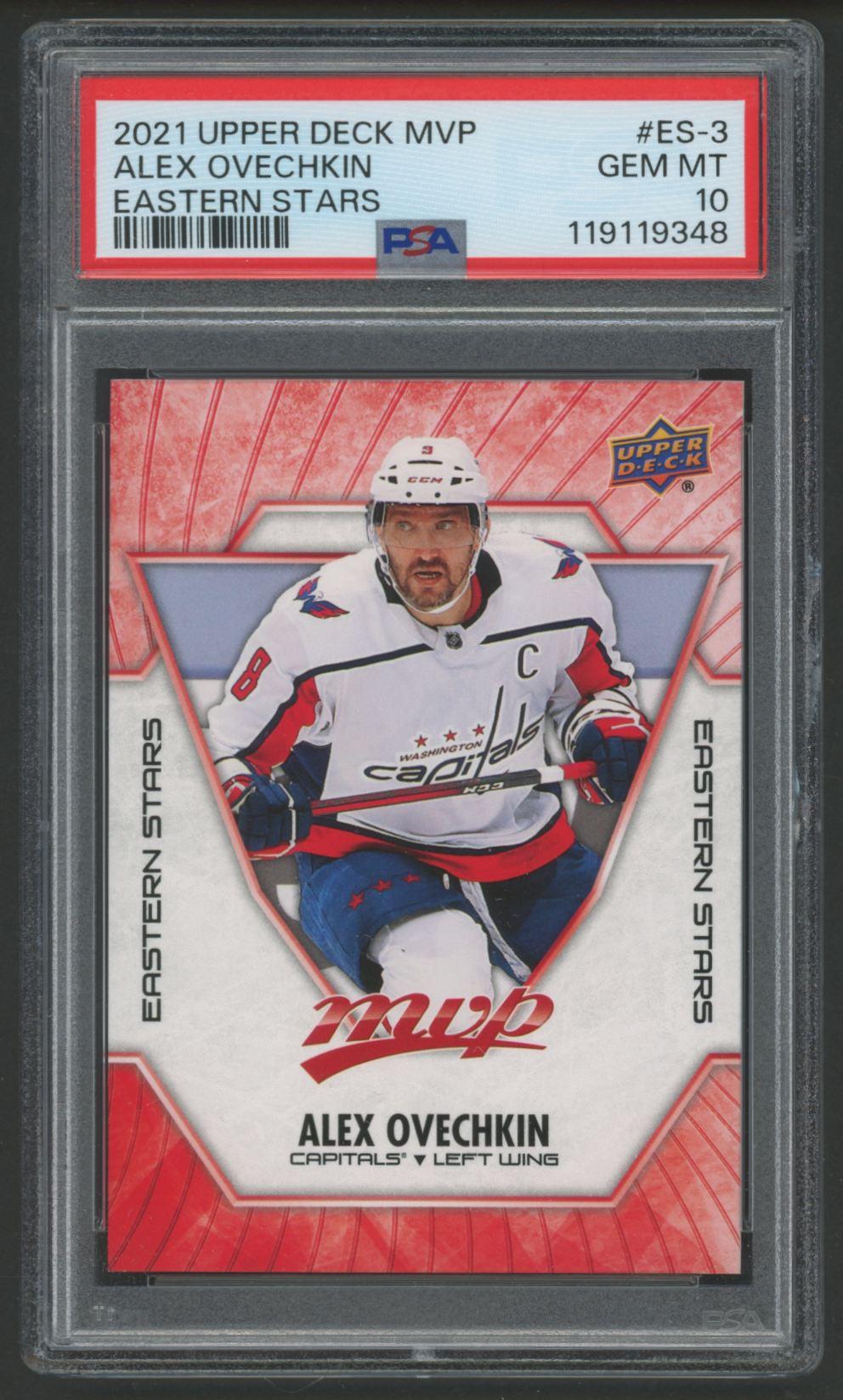 Alexander Ovechkin 2021 Upper Deck MVP Eastern Stars #ES3 (PSA 10) at PristineAuction.com Alexander Ovechkin 2021 Upper Deck MVP Eastern Stars #ES3 (PSA 10) at PristineAuction.com