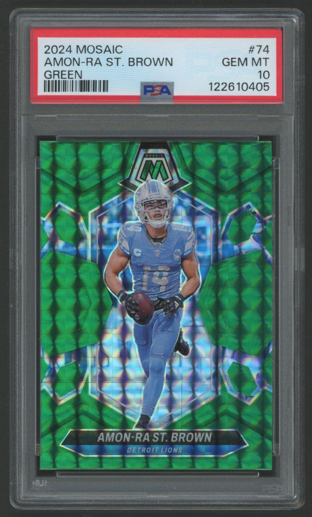 Amon-Ra St. Brown 2024 Mosaic Mosaic Green #24 (PSA 10) at PristineAuction.com Amon-Ra St. Brown 2024 Mosaic Mosaic Green #24 (PSA 10) at PristineAuction.com