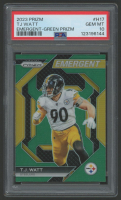 TJ Watt 2023 Panini Prizm Emergent Green #H17 (PSA 10) at PristineAuction.com