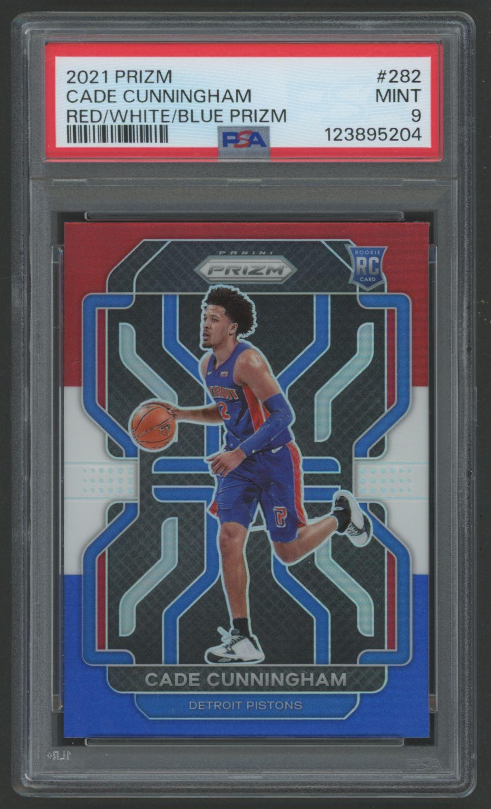 Cade Cunningham 2021 Prizm Red White Blue #282 (PSA 9) at PristineAuction.com Cade Cunningham 2021 Prizm Red White Blue #282 (PSA 9) at PristineAuction.com
