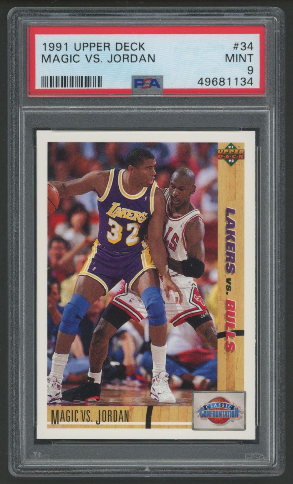 Magic Johnson / Michael Jordan 1991-92 Upper Deck CC #34 (PSA 9) at PristineAuction.com Magic Johnson / Michael Jordan 1991-92 Upper Deck CC #34 (PSA 9) at PristineAuction.com