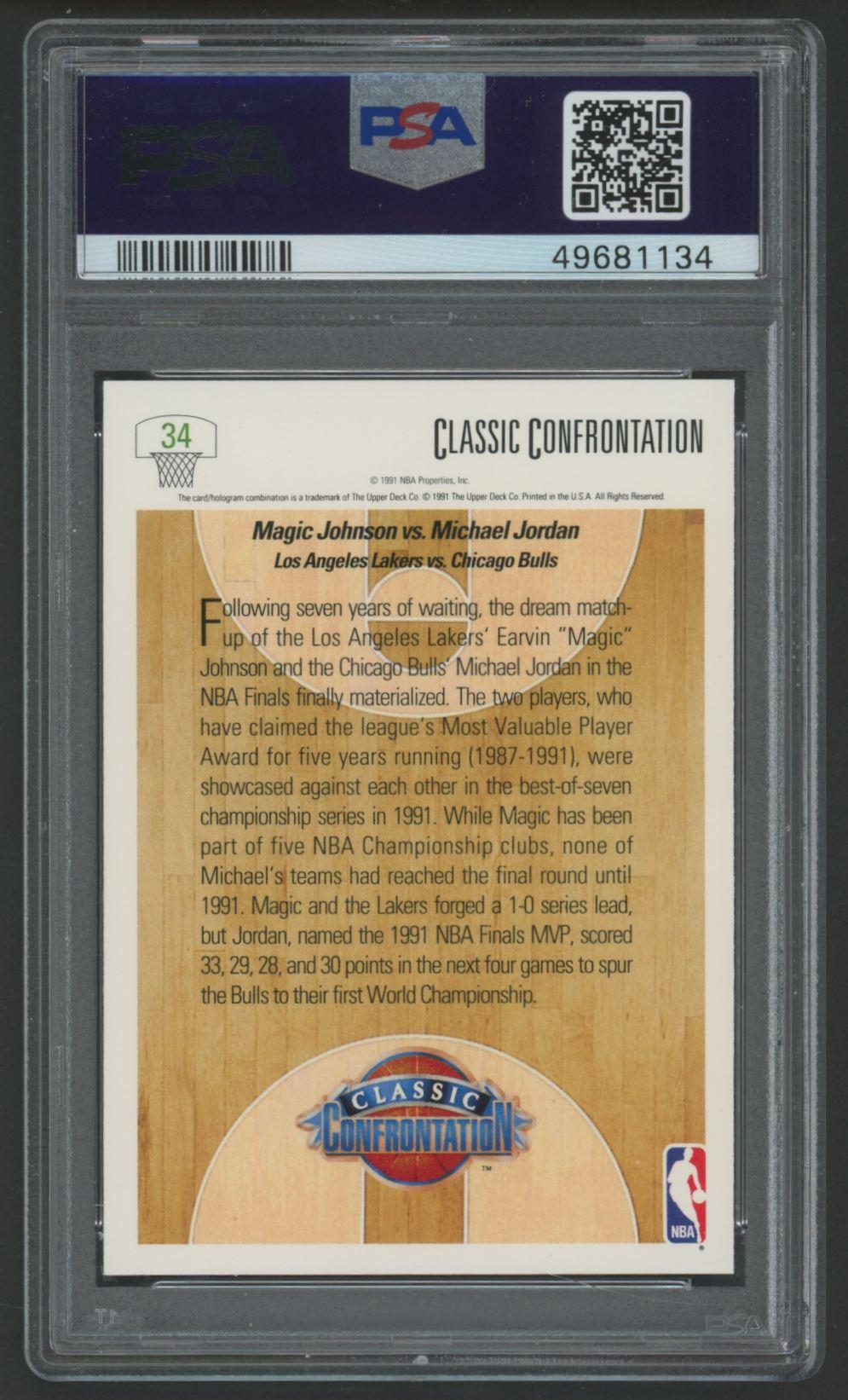 Magic Johnson / Michael Jordan 1991-92 Upper Deck CC #34 (PSA 9) at PristineAuction.com Magic Johnson / Michael Jordan 1991-92 Upper Deck CC #34 (PSA 9) at PristineAuction.com