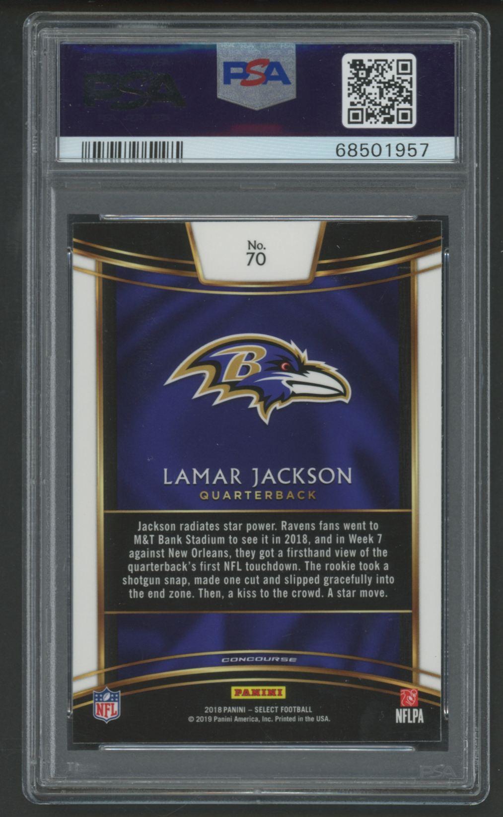 Lamar Jackson 2018 Select #70 RC (PSA 10) at PristineAuction.com Lamar Jackson 2018 Select #70 RC (PSA 10) at PristineAuction.com