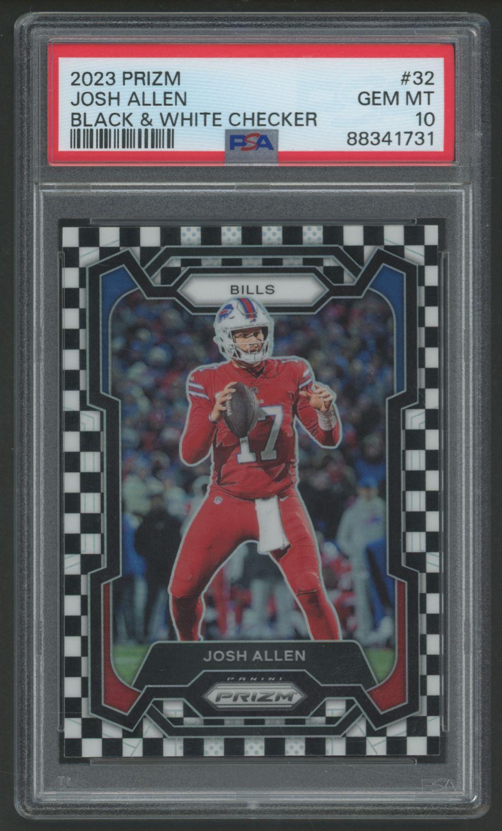 Josh Allen 2023 Panini Prizm Black & White Checkerboard #32 (PSA 10) at PristineAuction.com Josh Allen 2023 Panini Prizm Black & White Checkerboard #32 (PSA 10) at PristineAuction.com