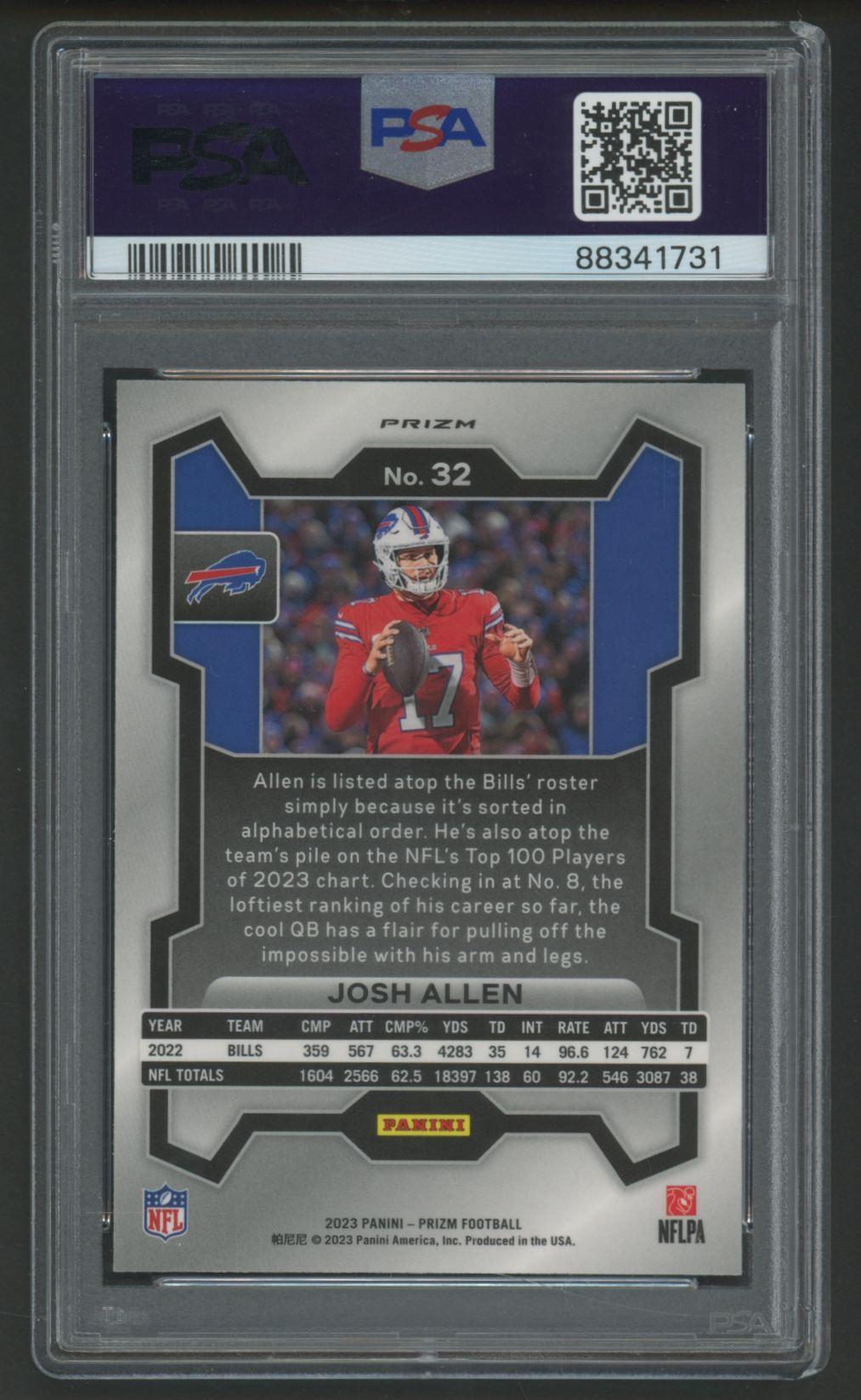Josh Allen 2023 Panini Prizm Black & White Checkerboard #32 (PSA 10) at PristineAuction.com Josh Allen 2023 Panini Prizm Black & White Checkerboard #32 (PSA 10) at PristineAuction.com