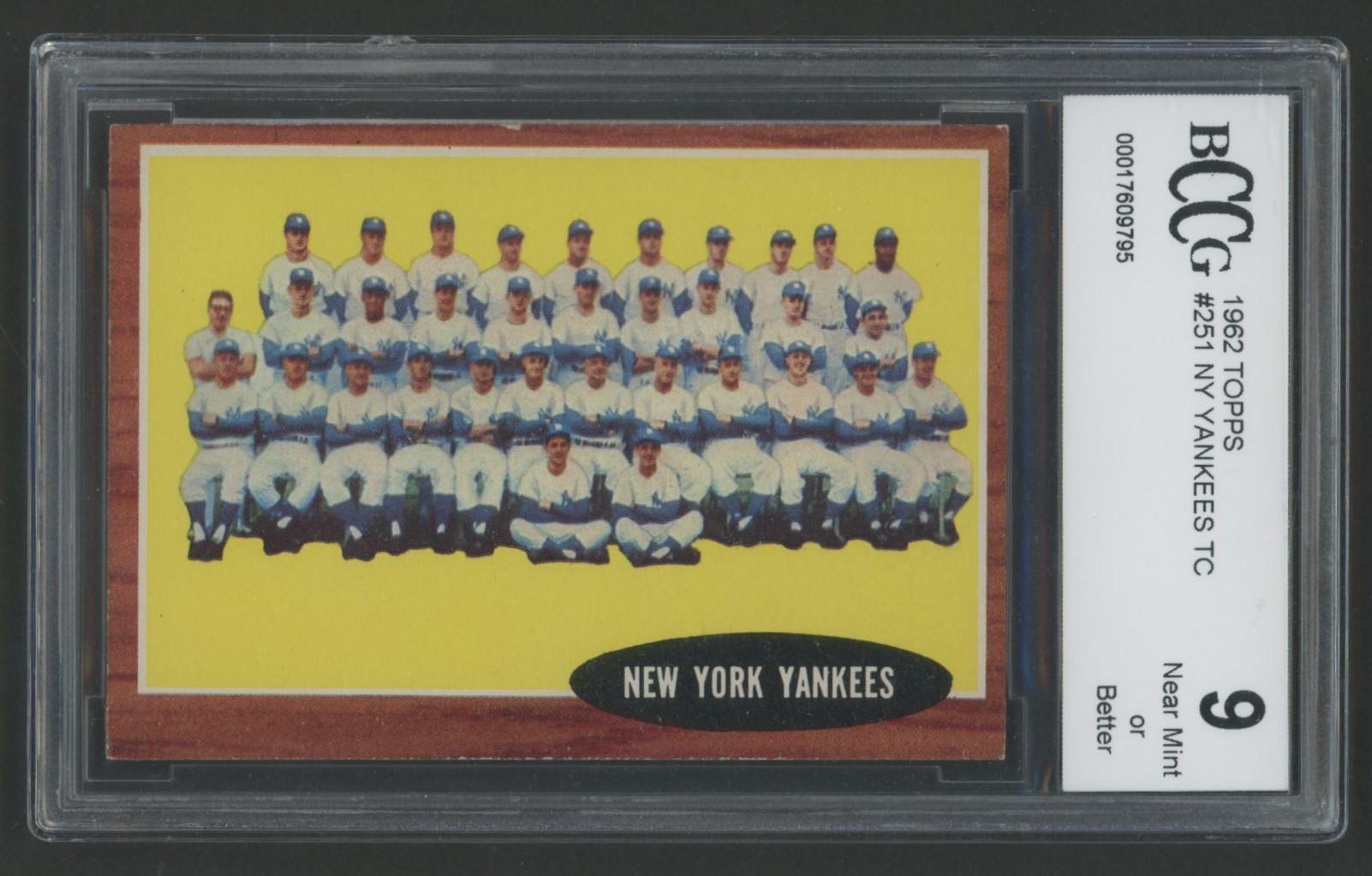 New York Yankees 1962 Topps #251 TC (BCCG 9) at PristineAuction.com New York Yankees 1962 Topps #251 TC (BCCG 9) at PristineAuction.com