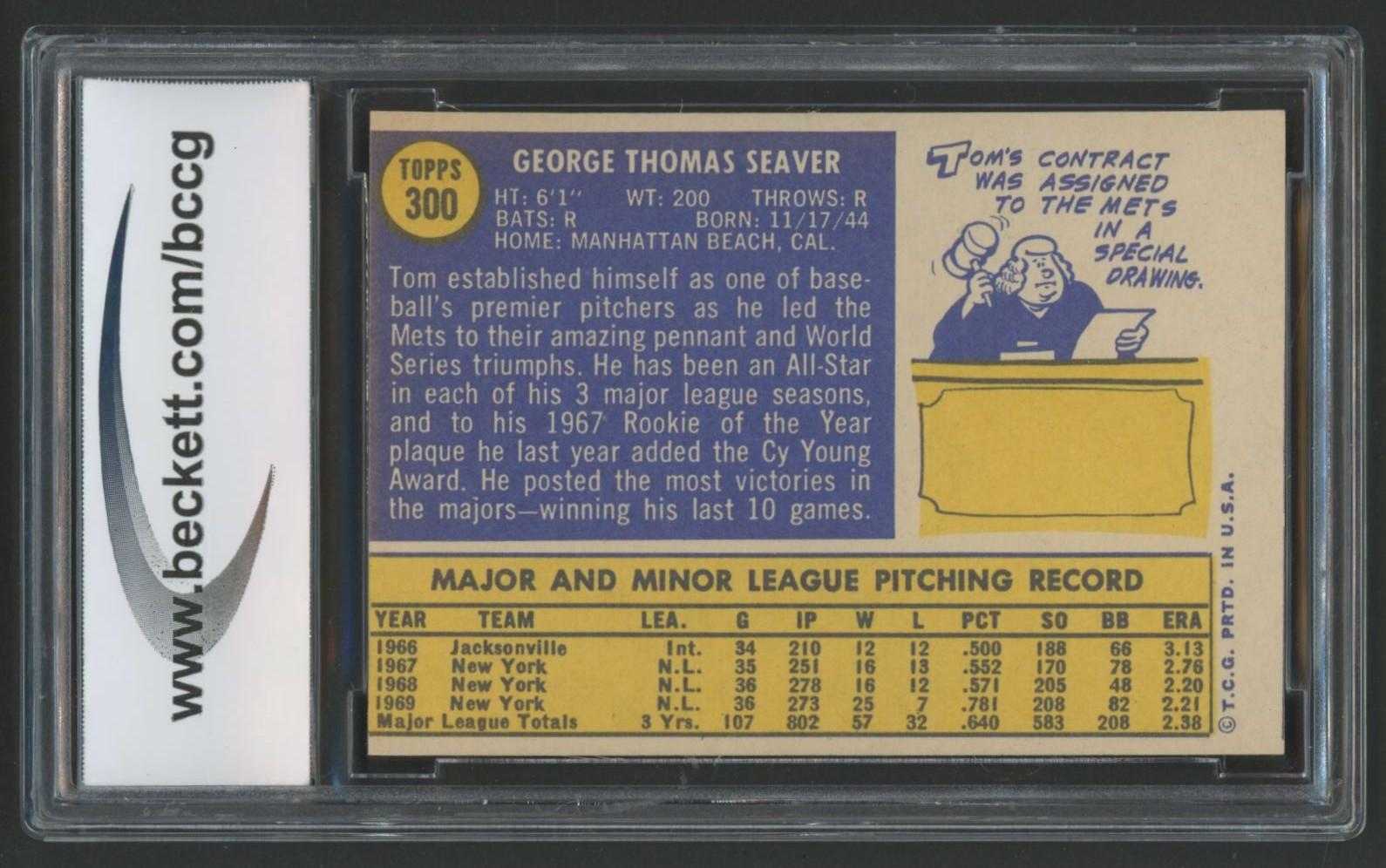 Tom Seaver 1970 Topps #300 (BCCG 8) at PristineAuction.com Tom Seaver 1970 Topps #300 (BCCG 8) at PristineAuction.com