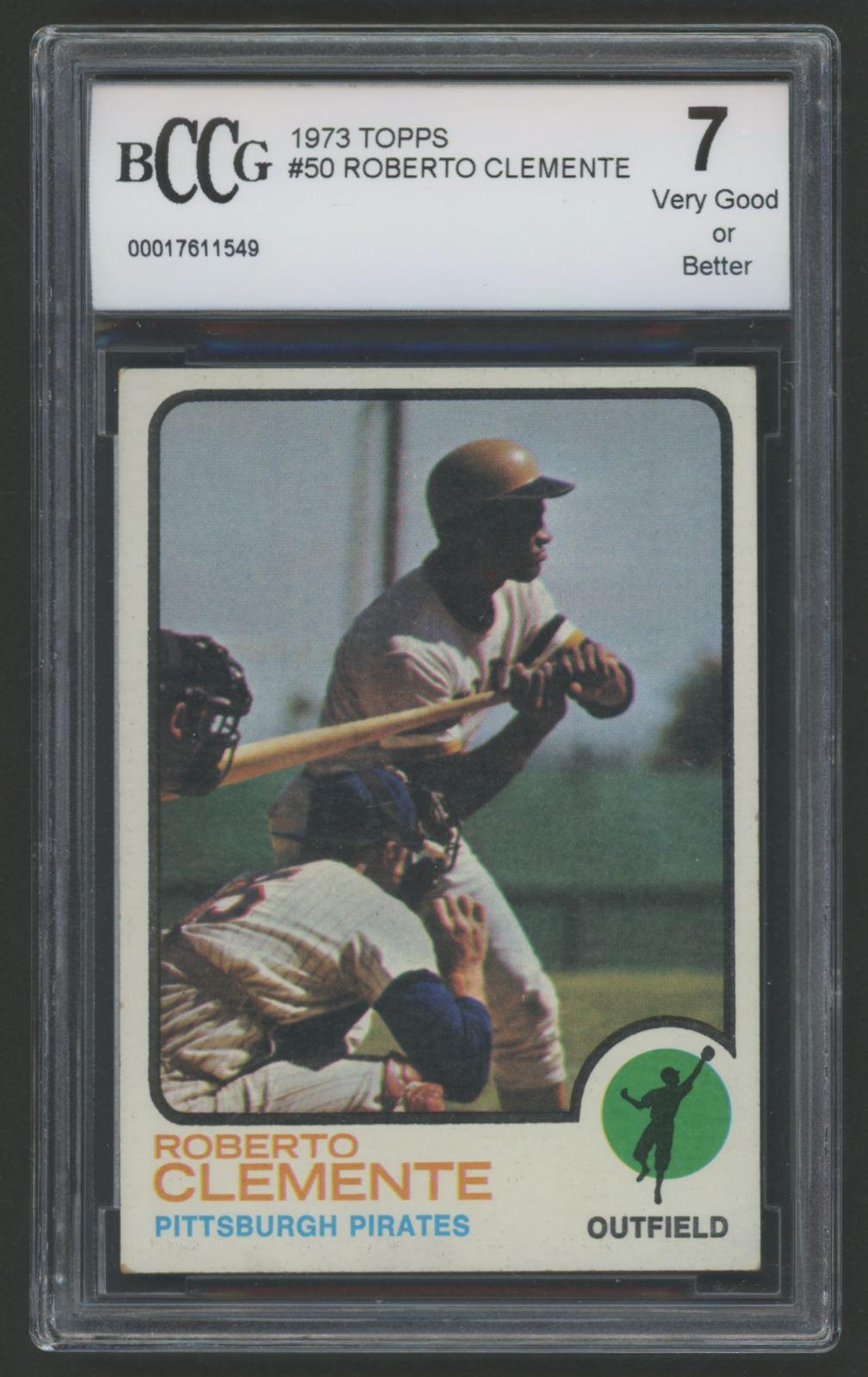Roberto Clemente 1973 Topps #50 (BCCG 7) at PristineAuction.com Roberto Clemente 1973 Topps #50 (BCCG 7) at PristineAuction.com