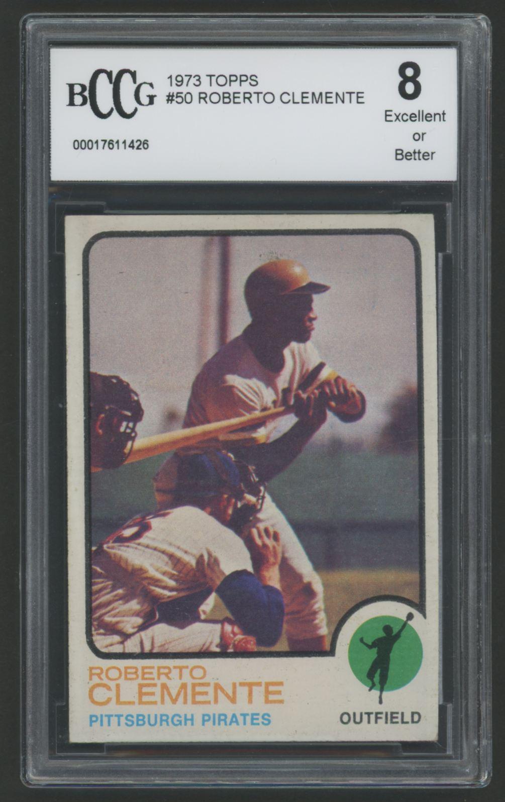 Roberto Clemente 1973 Topps #50 (BCCG 8) at PristineAuction.com Roberto Clemente 1973 Topps #50 (BCCG 8) at PristineAuction.com