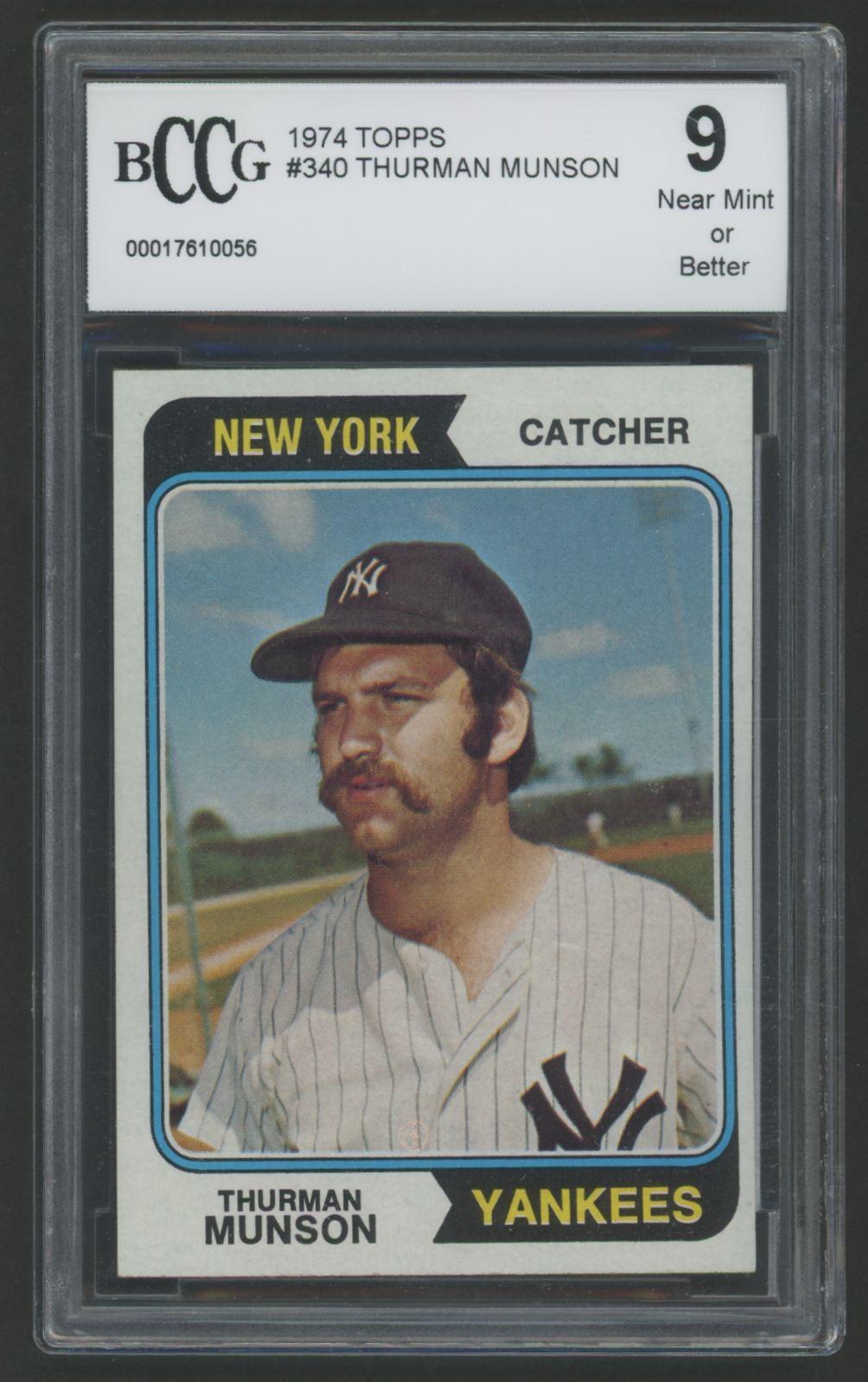 Thurman Munson 1974 Topps #340 (BCCG 9) at PristineAuction.com Thurman Munson 1974 Topps #340 (BCCG 9) at PristineAuction.com