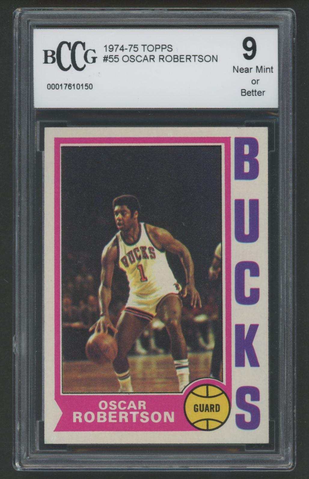 Oscar Robertson 1974-75 Topps #55 (BCCG 9) at PristineAuction.com Oscar Robertson 1974-75 Topps #55 (BCCG 9) at PristineAuction.com