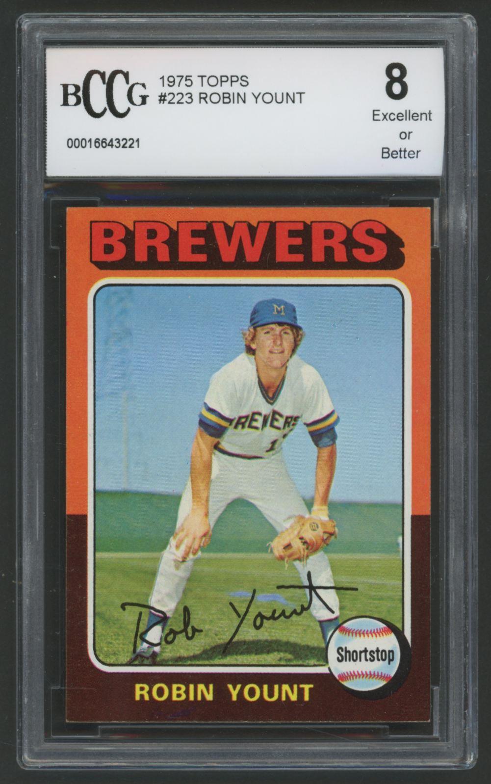 Robin Yount 1975 Topps #223 RC (BCCG 8) at PristineAuction.com Robin Yount 1975 Topps #223 RC (BCCG 8) at PristineAuction.com