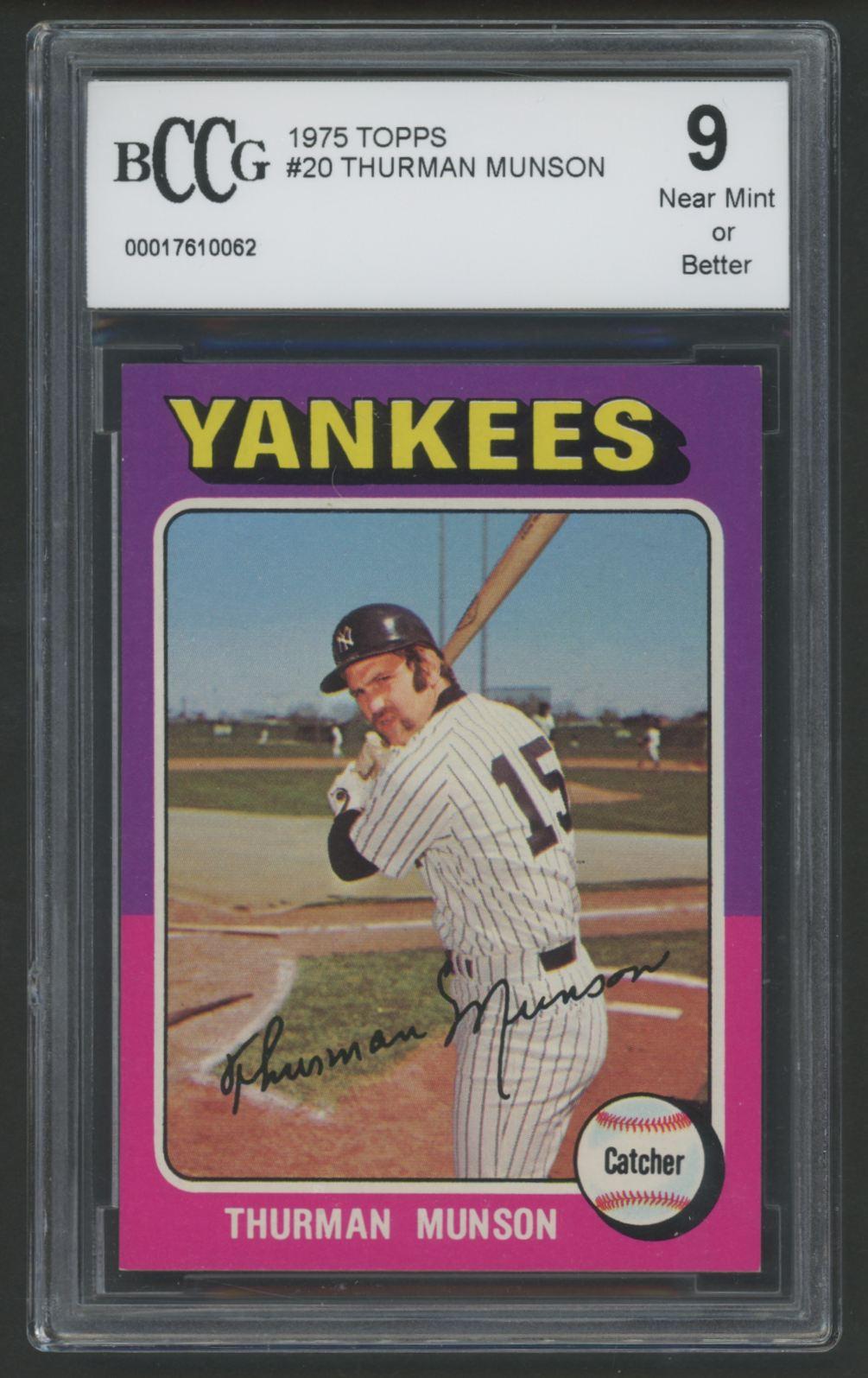 Thurman Munson 1975 Topps #20 (B)CCG 9 at PristineAuction.com Thurman Munson 1975 Topps #20 (B)CCG 9 at PristineAuction.com