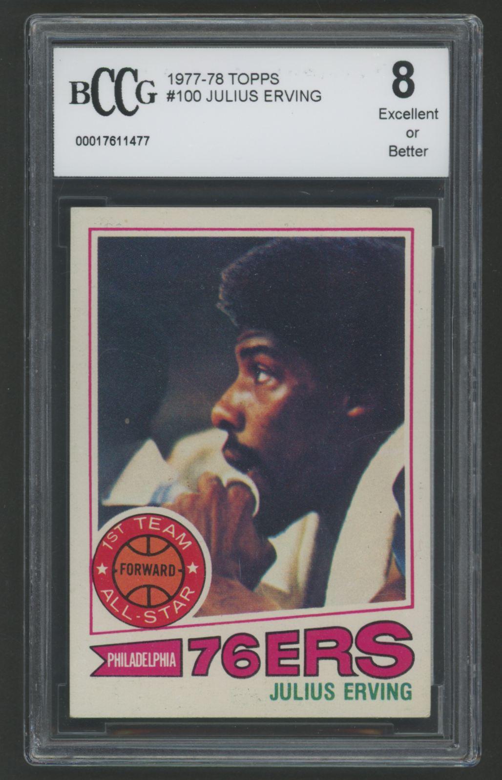 Julius Erving 1977-78 Topps #100 (BCCG 8) at PristineAuction.com Julius Erving 1977-78 Topps #100 (BCCG 8) at PristineAuction.com