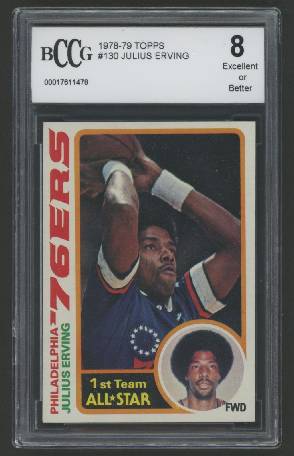 Julius Erving 1978-79 Topps #130 (BCCG 8) at PristineAuction.com Julius Erving 1978-79 Topps #130 (BCCG 8) at PristineAuction.com