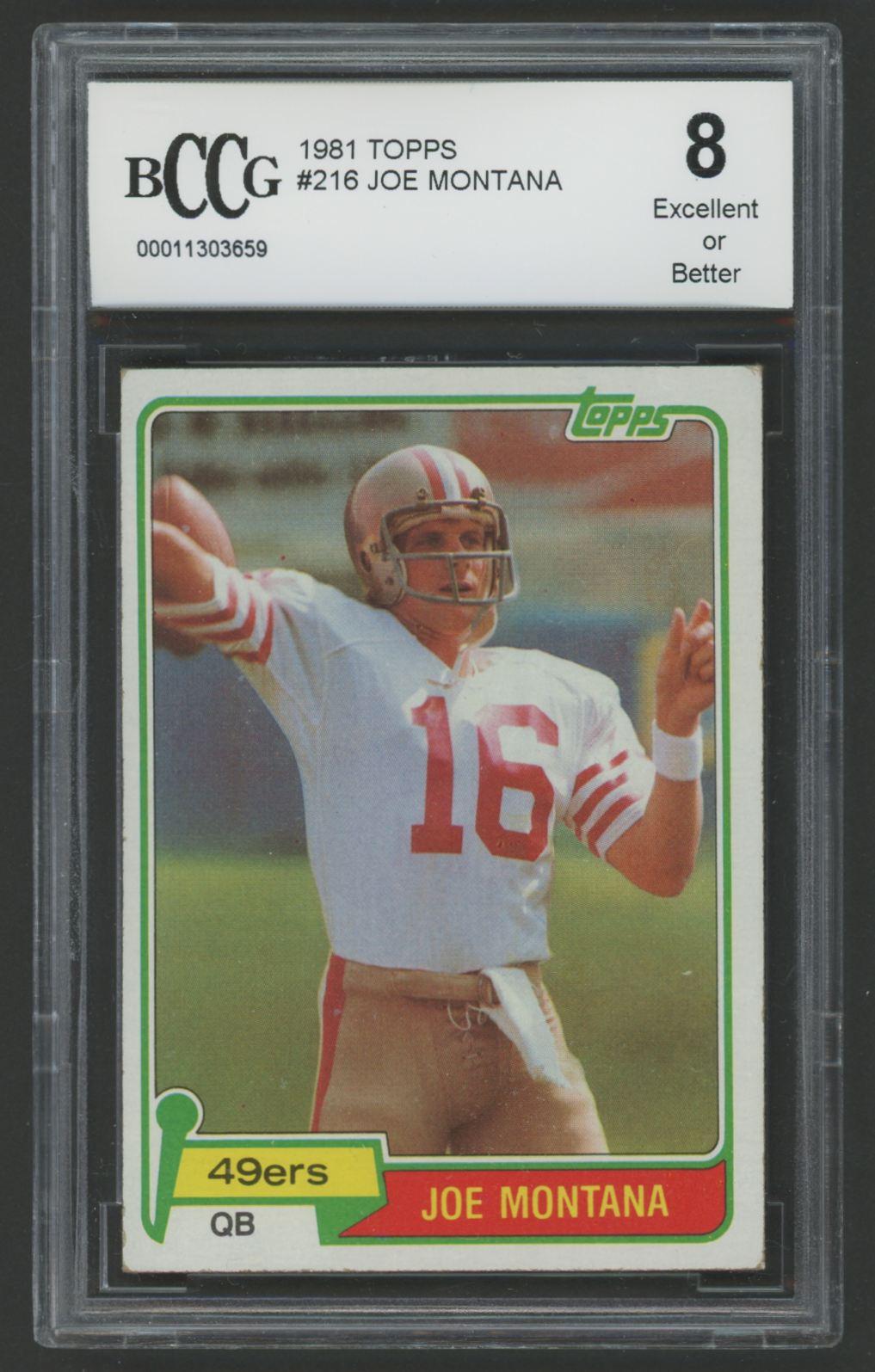 Joe Montana 1981 Topps #216 RC (BCCG 8) at PristineAuction.com Joe Montana 1981 Topps #216 RC (BCCG 8) at PristineAuction.com