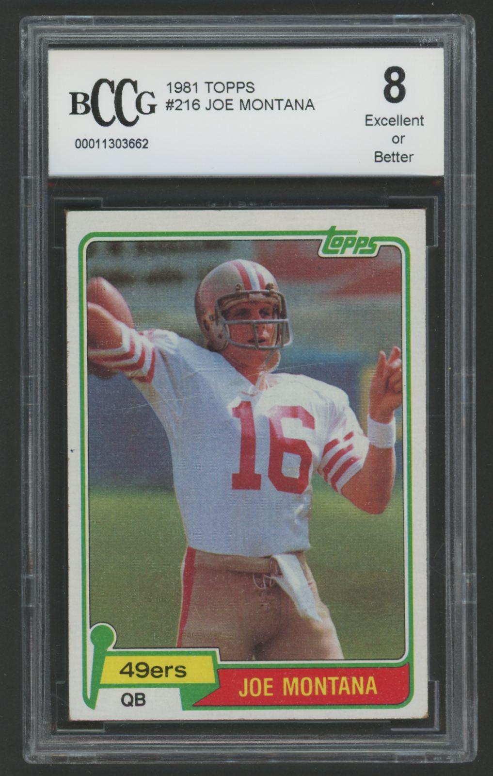 Joe Montana 1981 Topps #216 RC (BCCG 8) at PristineAuction.com Joe Montana 1981 Topps #216 RC (BCCG 8) at PristineAuction.com