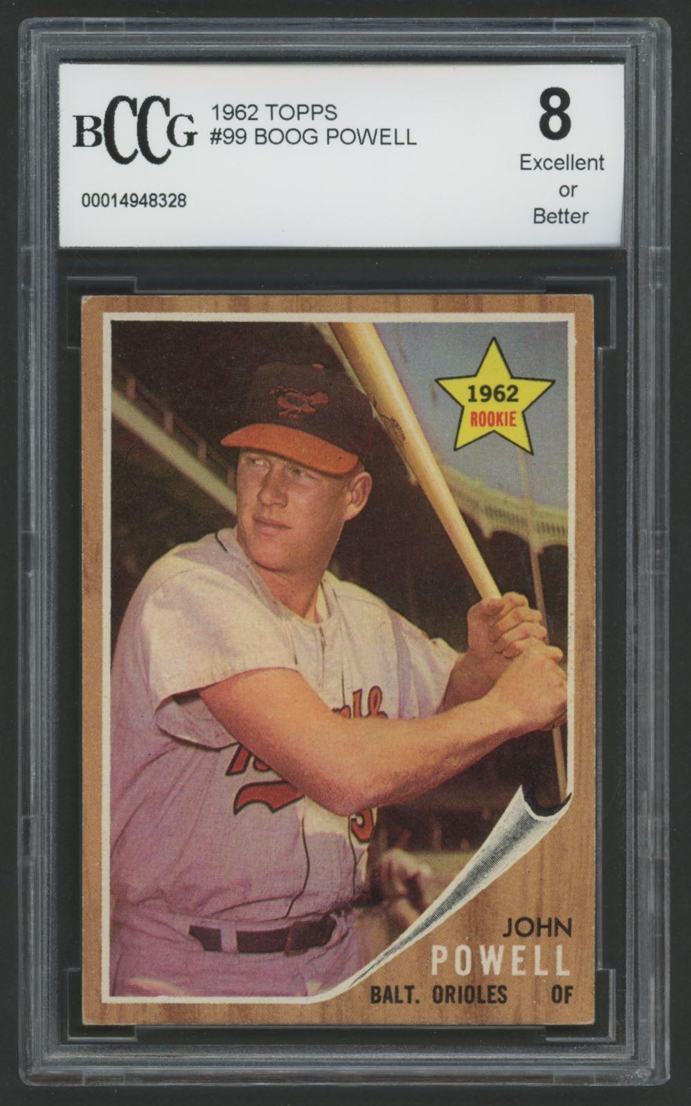 Boog Powell 1962 Topps #99 RC (BCCG 8) at PristineAuction.com Boog Powell 1962 Topps #99 RC (BCCG 8) at PristineAuction.com