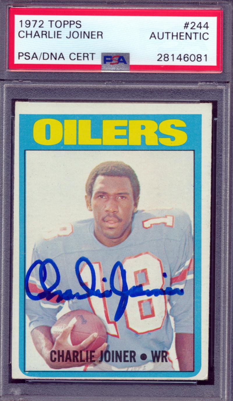 Charlie Joiner Signed 1972 Topps #244 RC (PSA) at PristineAuction.com Charlie Joiner Signed 1972 Topps #244 RC (PSA) at PristineAuction.com