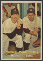 Mickey Mantle / Yogi Berra 1957 Topps #407 Yankees Power Hitters at PristineAuction.com