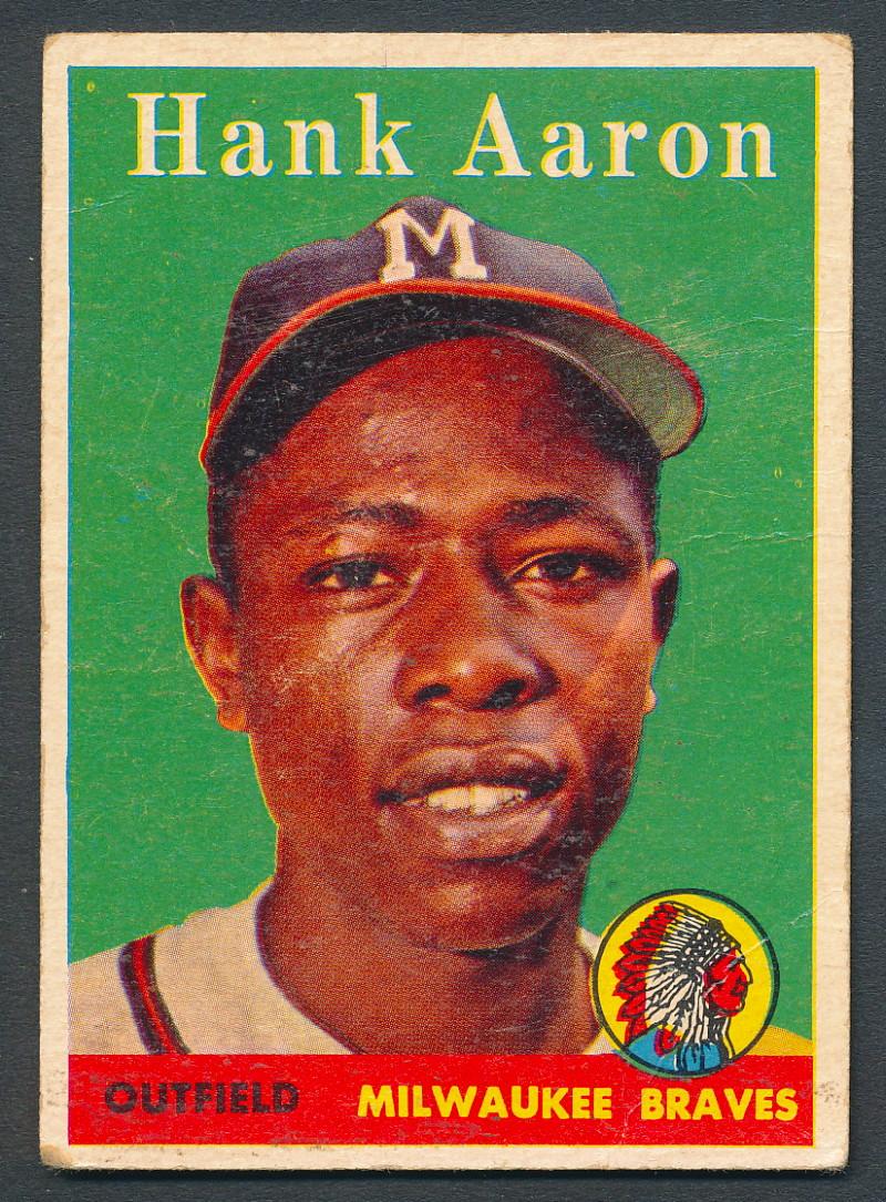 Hank Aaron 1958 Topps #30A at PristineAuction.com Hank Aaron 1958 Topps #30A at PristineAuction.com