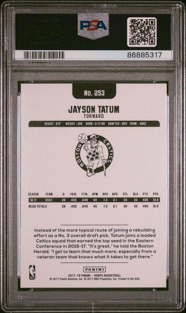 Jayson Tatum 2017 Hoops #253 (PSA 10) at PristineAuction.com Jayson Tatum 2017 Hoops #253 (PSA 10) at PristineAuction.com