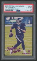 Jalen Hurts 2020 Panini Luminance Pink #210 RC / Chronicles (PSA 10) at PristineAuction.com