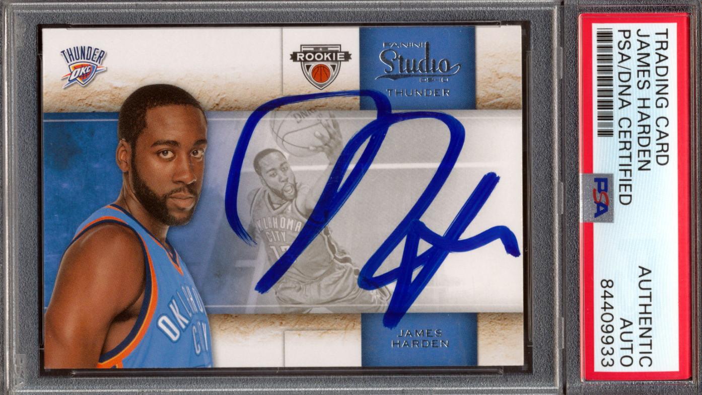 James Harden Signed 2009-10 Studio #135 RC (PSA) at PristineAuction.com James Harden Signed 2009-10 Studio #135 RC (PSA) at PristineAuction.com