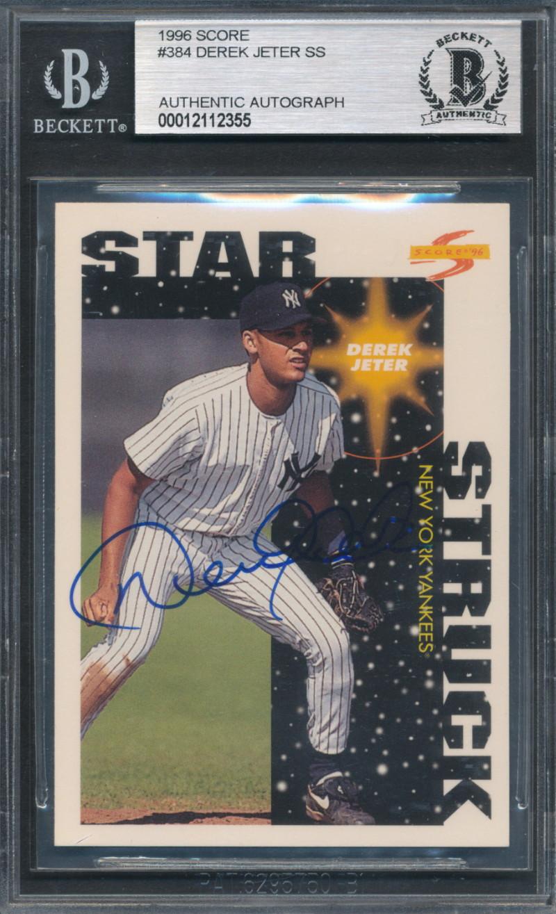Derek Jeter Signed 1996 Score #384 SS (BGS) at PristineAuction.com Derek Jeter Signed 1996 Score #384 SS (BGS) at PristineAuction.com