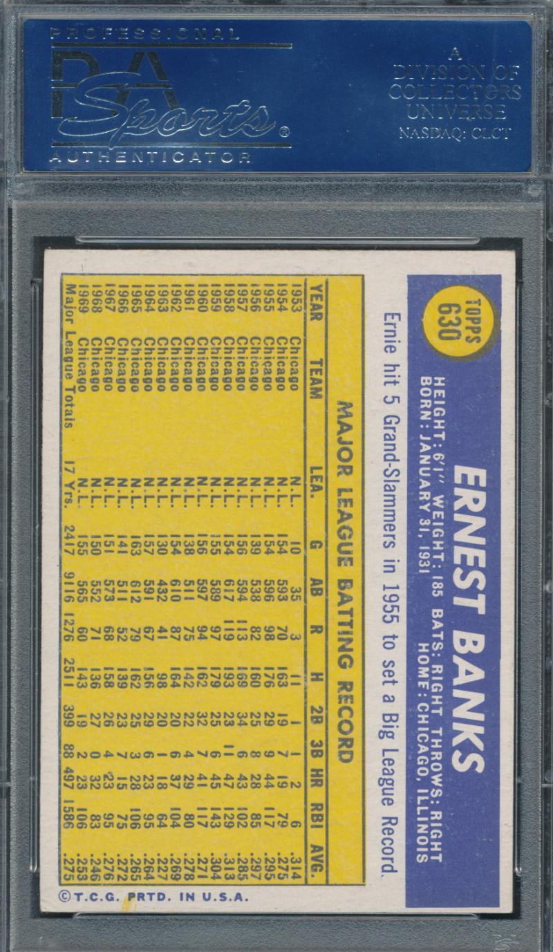 Ernie Banks Signed 1970 Topps #630 (PSA) at PristineAuction.com Ernie Banks Signed 1970 Topps #630 (PSA) at PristineAuction.com