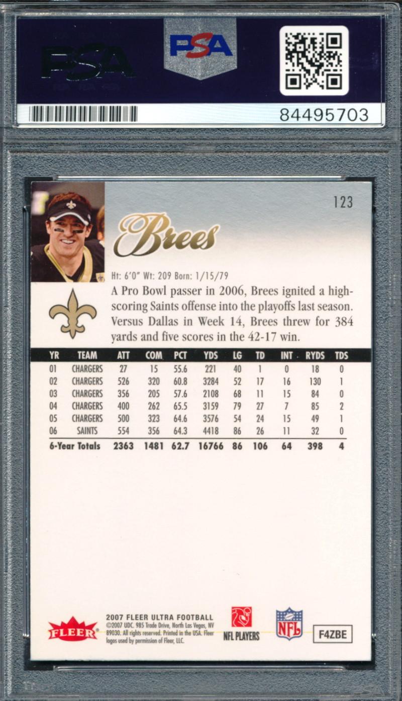 Drew Brees Signed 2007 Ultra #123 (PSA) at PristineAuction.com Drew Brees Signed 2007 Ultra #123 (PSA) at PristineAuction.com
