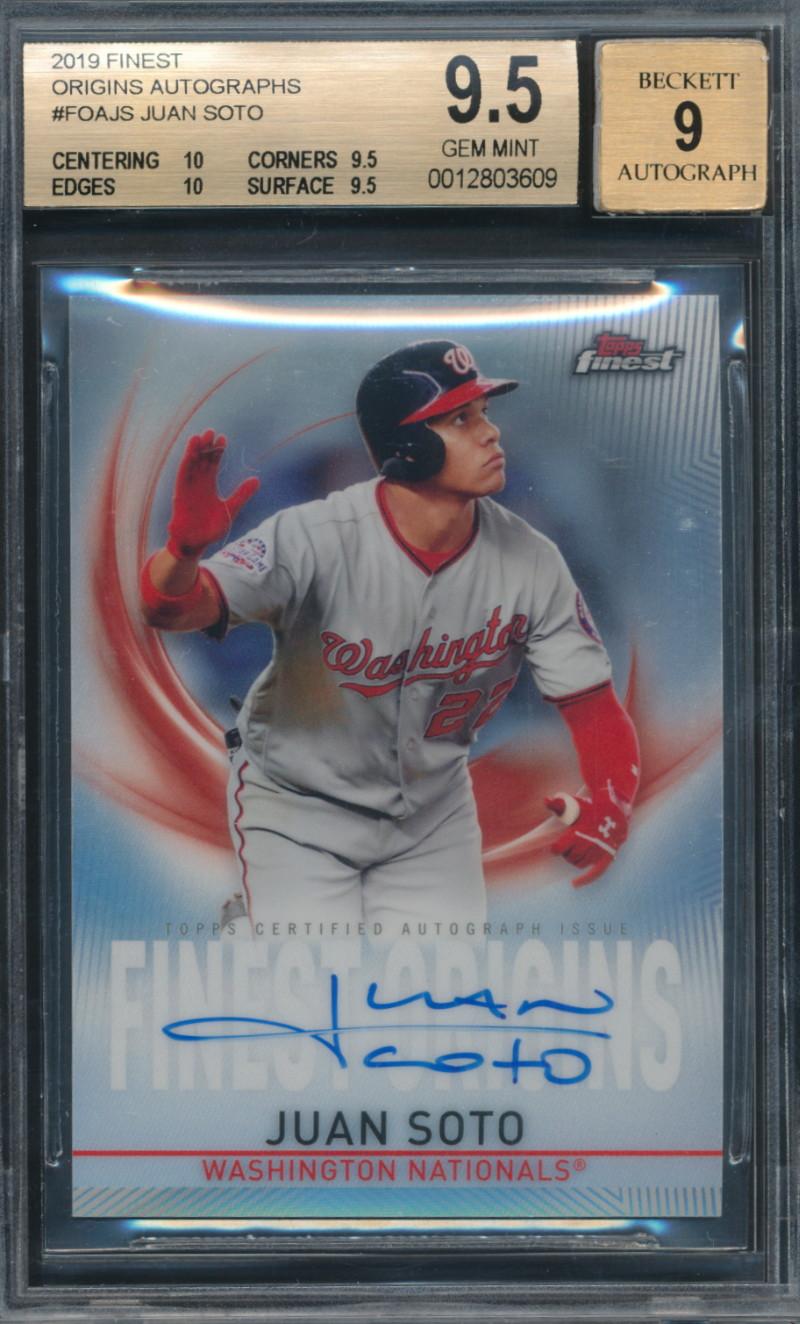 Juan Soto 2019 Finest Origins Autographs #FOAJS (BGS 9.5 | Autograph Graded 9) at PristineAuction.com Juan Soto 2019 Finest Origins Autographs #FOAJS (BGS 9.5 | Autograph Graded 9) at PristineAuction.com