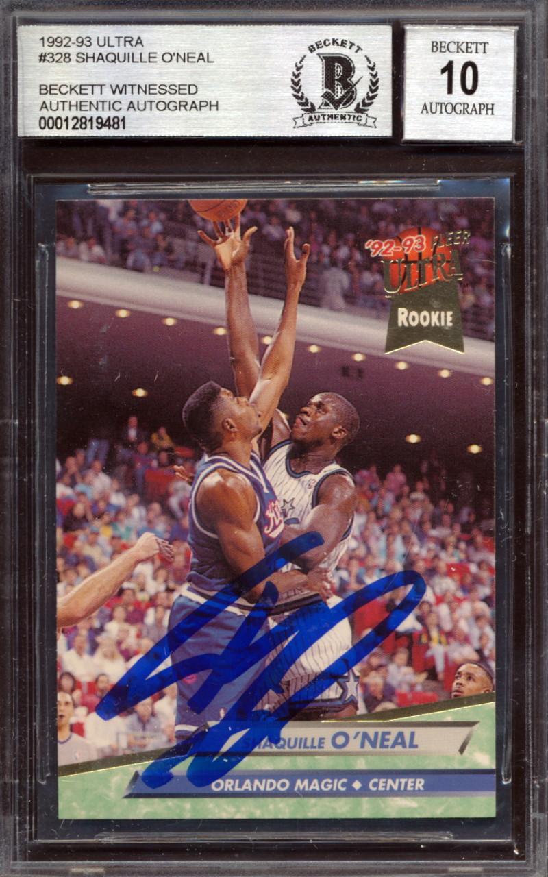 Shaquille O'Neal Signed 1992-93 Ultra #328 RC (BGS | Autograph Graded 10) at PristineAuction.com Shaquille O'Neal Signed 1992-93 Ultra #328 RC (BGS | Autograph Graded 10) at PristineAuction.com