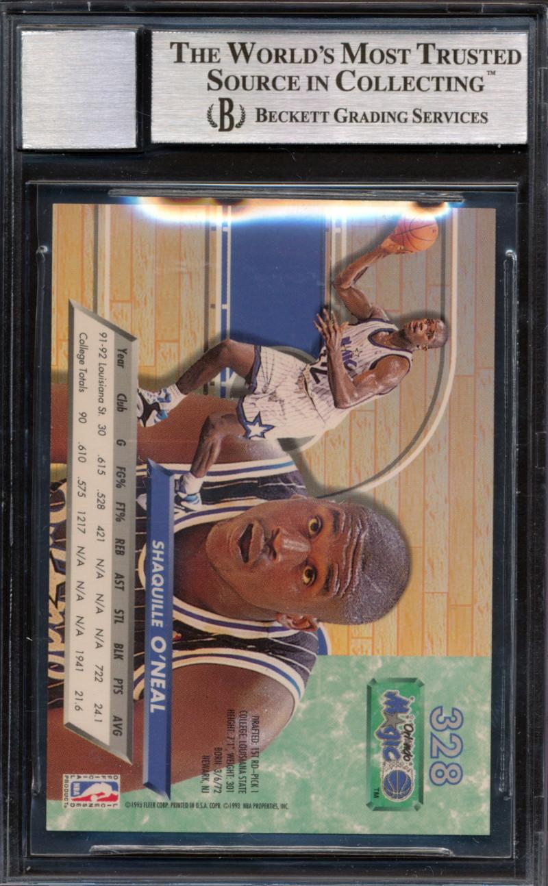 Shaquille O'Neal Signed 1992-93 Ultra #328 RC (BGS | Autograph Graded 10) at PristineAuction.com Shaquille O'Neal Signed 1992-93 Ultra #328 RC (BGS | Autograph Graded 10) at PristineAuction.com