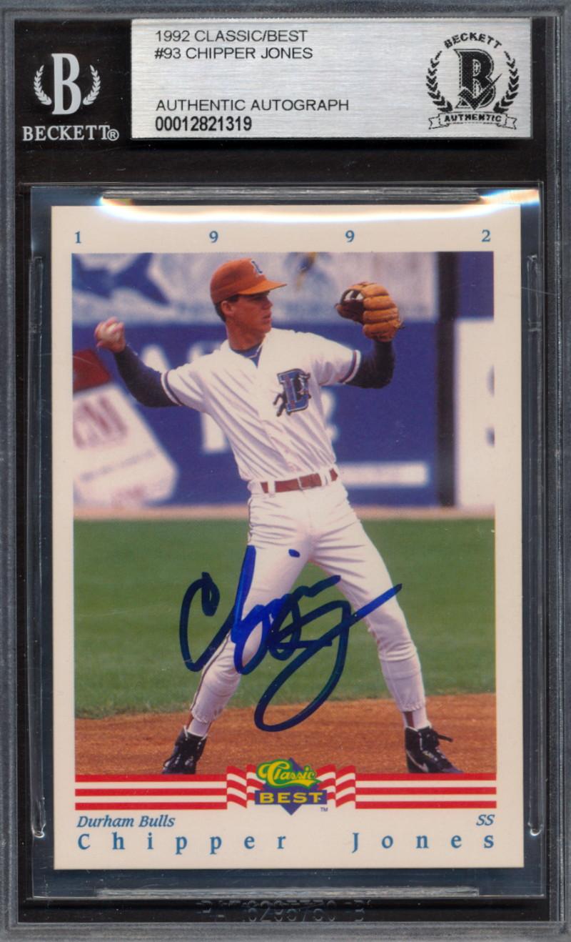 Chipper Jones Signed 1992 Classic/Best #93 (BGS) at PristineAuction.com Chipper Jones Signed 1992 Classic/Best #93 (BGS) at PristineAuction.com
