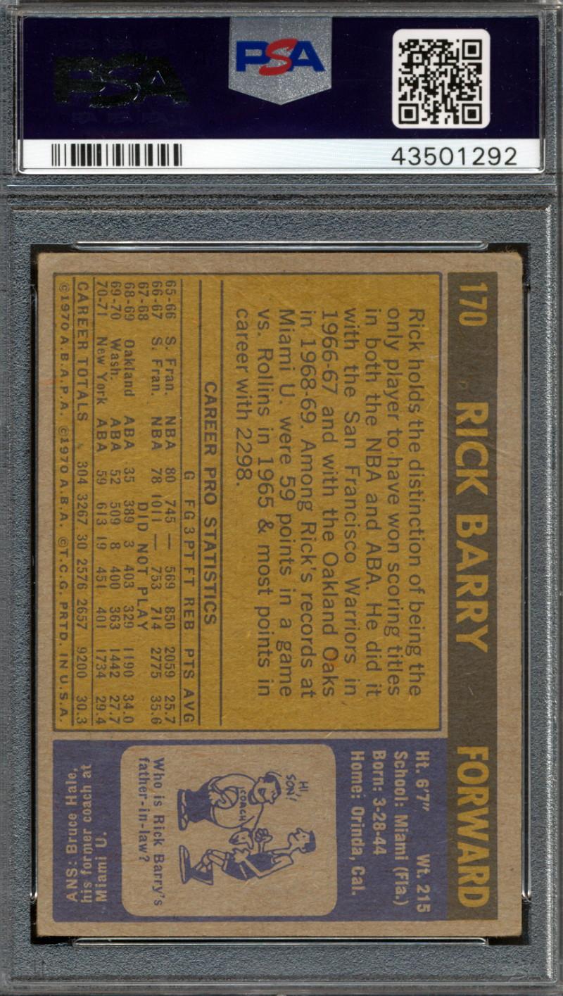 Rick Barry Signed 1971-72 Topps #170 RC Inscribed "HOF 1987" (PSA | Autograph Graded 10) at PristineAuction.com Rick Barry Signed 1971-72 Topps #170 RC Inscribed "HOF 1987" (PSA | Autograph Graded 10) at PristineAuction.com