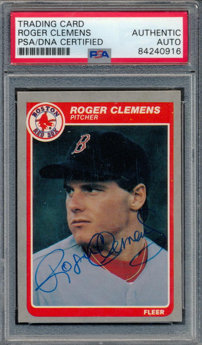 Roger Clemens Signed 1985 Fleer #155 RC (PSA) at PristineAuction.com Roger Clemens Signed 1985 Fleer #155 RC (PSA) at PristineAuction.com
