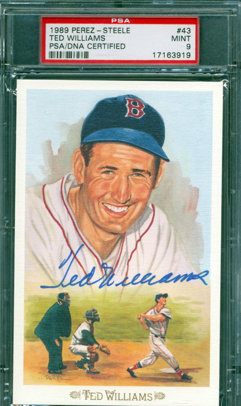 Ted Williams Signed LE 1989 Perez-Steele Celebration Postcards #43 (PSA 9) at PristineAuction.com Ted Williams Signed LE 1989 Perez-Steele Celebration Postcards #43 (PSA 9) at PristineAuction.com