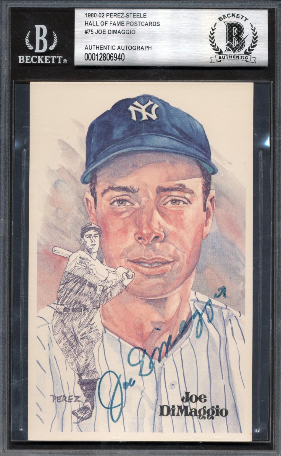 Joe DiMaggio Signed 1980-02 Perez-Steele Hall of Fame Postcards #75 (BGS) at PristineAuction.com Joe DiMaggio Signed 1980-02 Perez-Steele Hall of Fame Postcards #75 (BGS) at PristineAuction.com