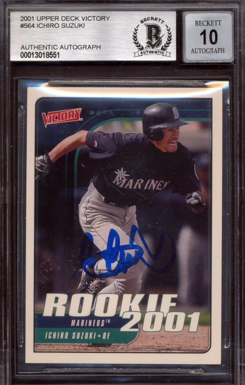 Ichiro Suzuki Signed 2001 Upper Deck Victory #564 RC (BGS | Autograph Graded 10) at PristineAuction.com Ichiro Suzuki Signed 2001 Upper Deck Victory #564 RC (BGS | Autograph Graded 10) at PristineAuction.com
