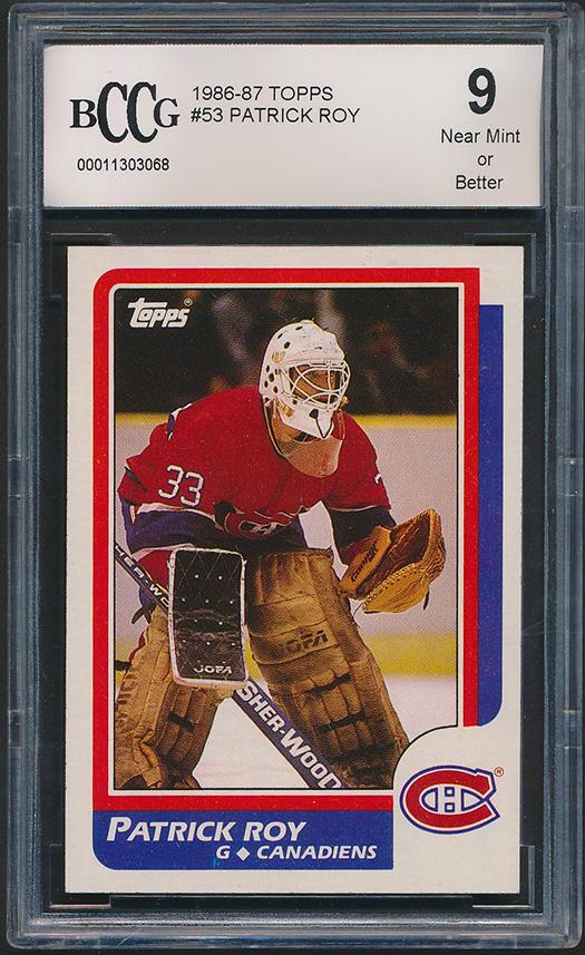 Patrick Roy 1986-87 Topps #53 RC (BCCG 9) at PristineAuction.com Patrick Roy 1986-87 Topps #53 RC (BCCG 9) at PristineAuction.com