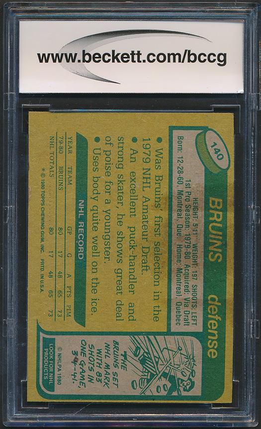 Ray Bourque 1980-81 Topps #140 RC (BCCG 8) at PristineAuction.com Ray Bourque 1980-81 Topps #140 RC (BCCG 8) at PristineAuction.com