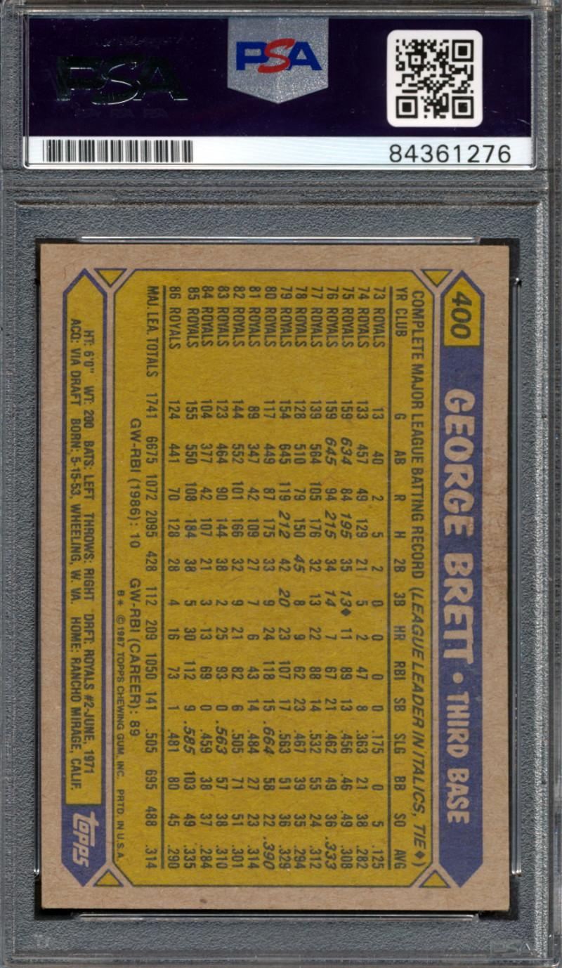 George Brett Signed 1987 Topps #400 (PSA) at PristineAuction.com George Brett Signed 1987 Topps #400 (PSA) at PristineAuction.com