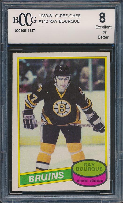 Ray Bourque 1980-81 O-Pee-Chee #140 RC (BCCG 8) at PristineAuction.com Ray Bourque 1980-81 O-Pee-Chee #140 RC (BCCG 8) at PristineAuction.com
