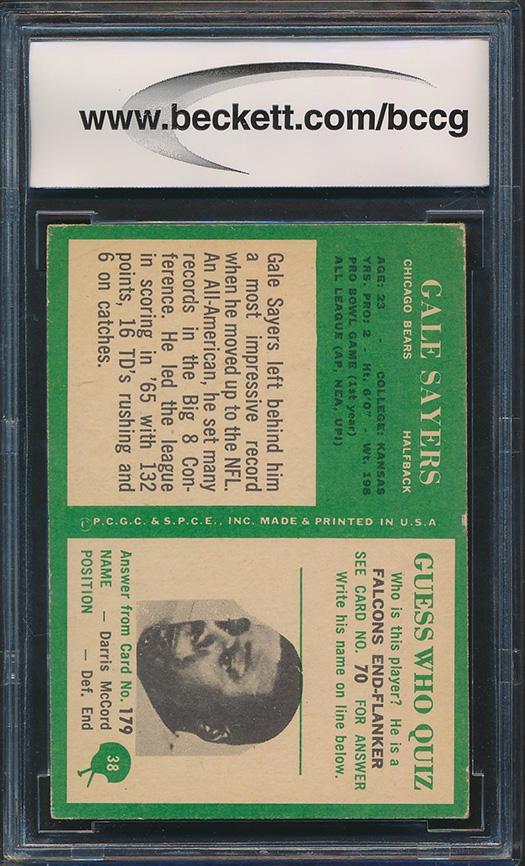 Gale Sayers 1966 Philadelphia #38 RC (BCCG 8) at PristineAuction.com Gale Sayers 1966 Philadelphia #38 RC (BCCG 8) at PristineAuction.com